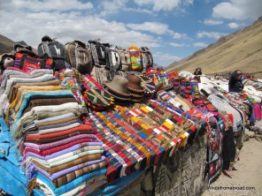 Woven goods for sale on top of the world