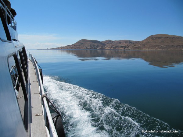 On the boat toward Taquile Island